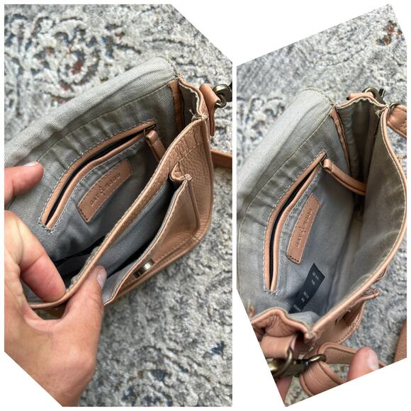 Small Day & Mood "Tribal-Like" Embossed Leather Crossbody Saddle Bag - Picture 8 of 12